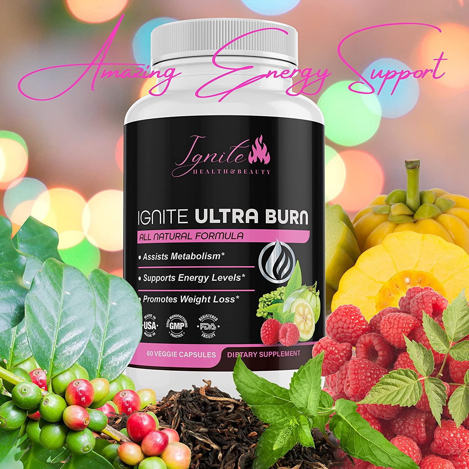 Ignite Ultra Burn Keto Ultra Burn Supplement, 30 Day, Advanced Ketogenic Formula with Rasberry Ketones, Garcinia Cambogia, Green Tea Aids in Appetite Suprression and Boosts Metabolism