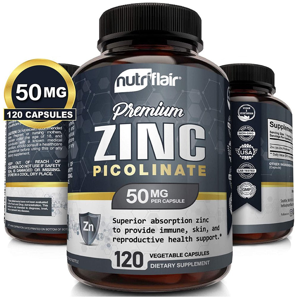 Nutriflair Zinc Supplement for Immune Defense Natural Immunity Booster 120 Capsules