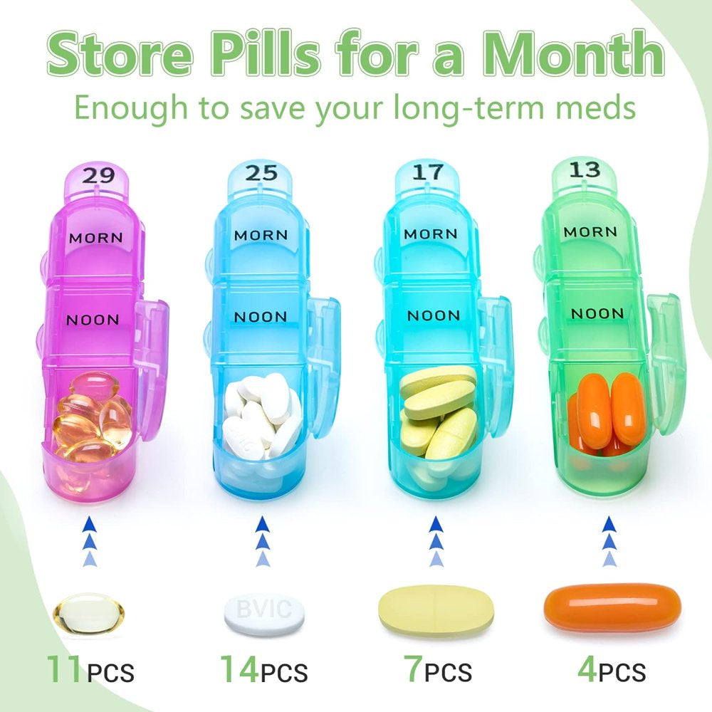 Zoksi Monthly Pill Organizer 3 Times a Day, One Month Pill Box, 30 Day Rainbow Pill Case for Elderly,Daily Medcine Container for Vitamins,Supplement & Medication