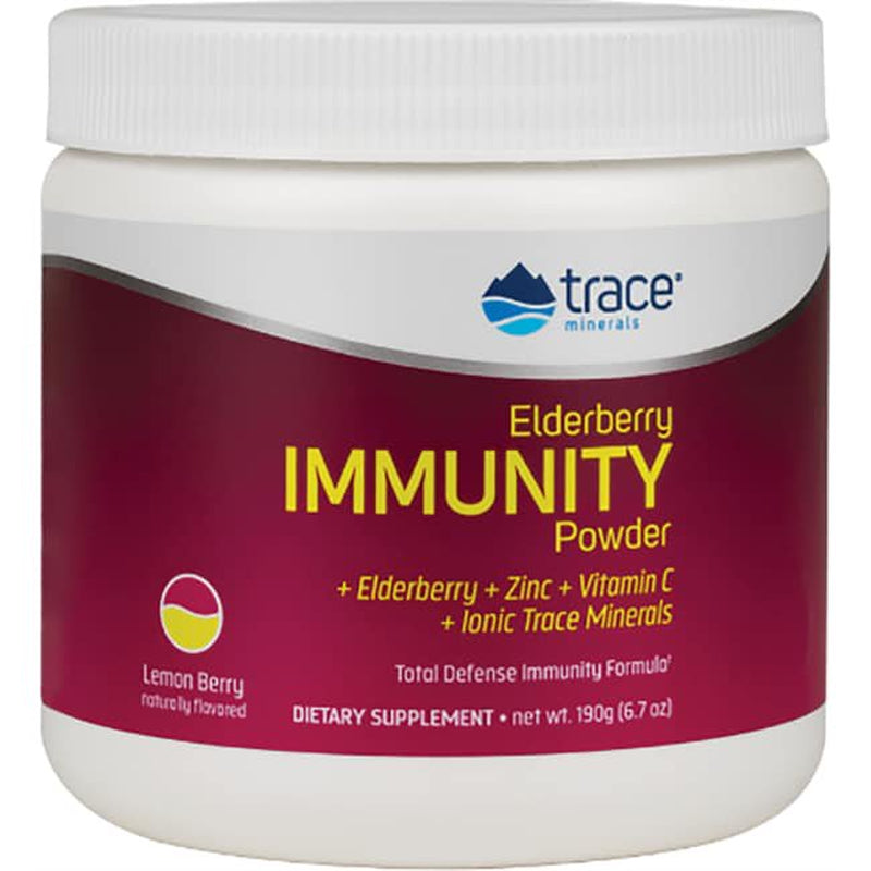 Trace Minerals | Elderberry Immunity Powder - Elderberry, Zinc, Vit C, Ionic Trace Minerals | 6.7 Oz