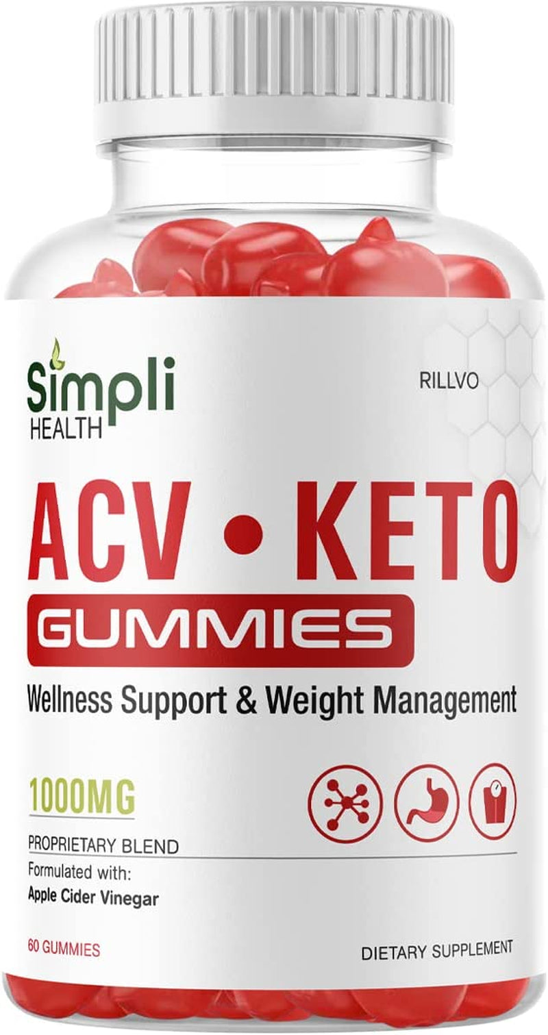 Simpli ACV Keto Gummies, Simpli Health Acv+Keto Gummies Advanced Ketogenic Formula (60 Gummies)