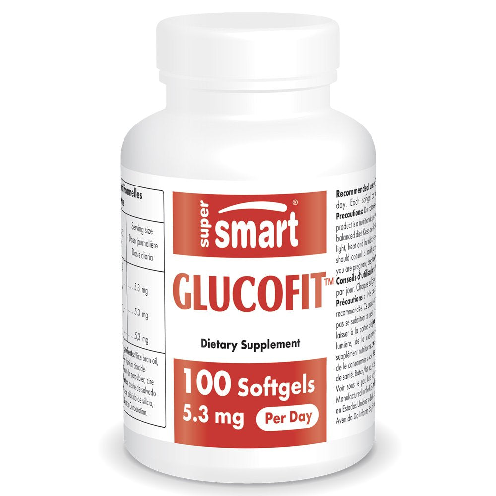 Supersmart - Glucofit™ 5.3 Mg per Day - 18% Corosolic Acid - Blood Sugar Support - Banaba Leaf Extract Supplement | Non-Gmo & Gluten Free - 100 Softgels