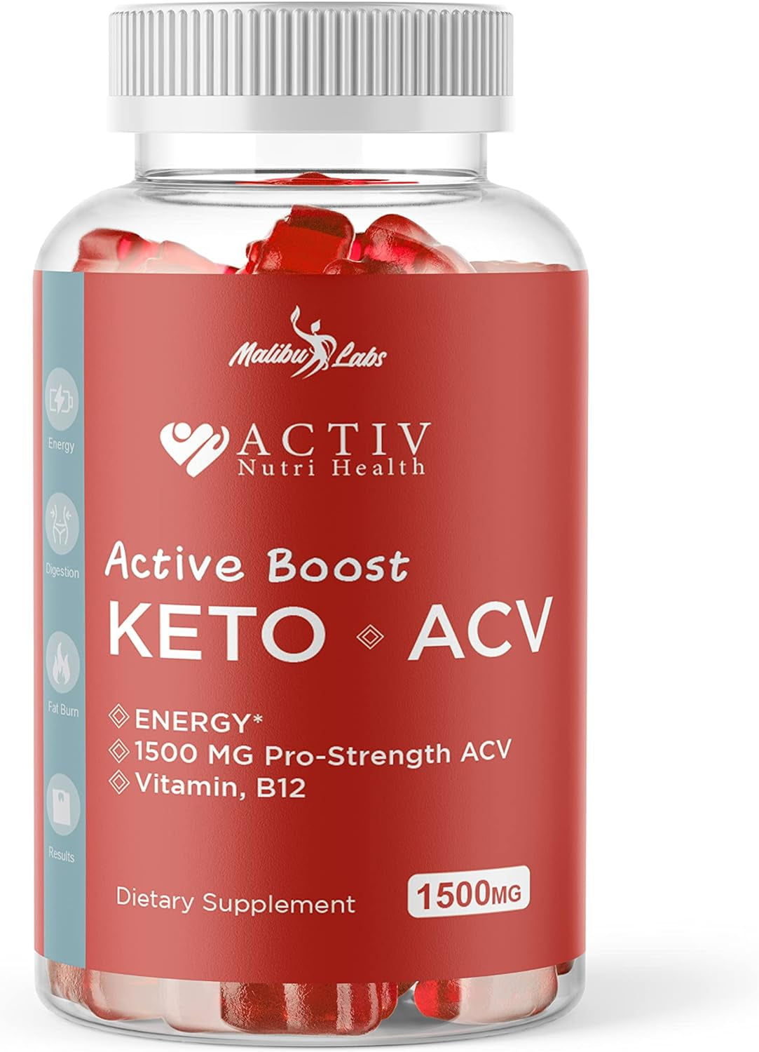 Activ Keto ACV Gummies for Weight Loss - 1500Mg Once a Day, New Strong Time Released Advanced Ketogenic Formula - Premium Apple Cider Vinegar Ketosis Gummies (1 Pack) 30 Day Supply Tank