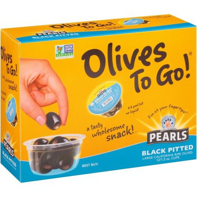 (Price/Case)Pearls Olives to Go Black Ripe Olive Cups, 1.2 Ounces, 8 per Case