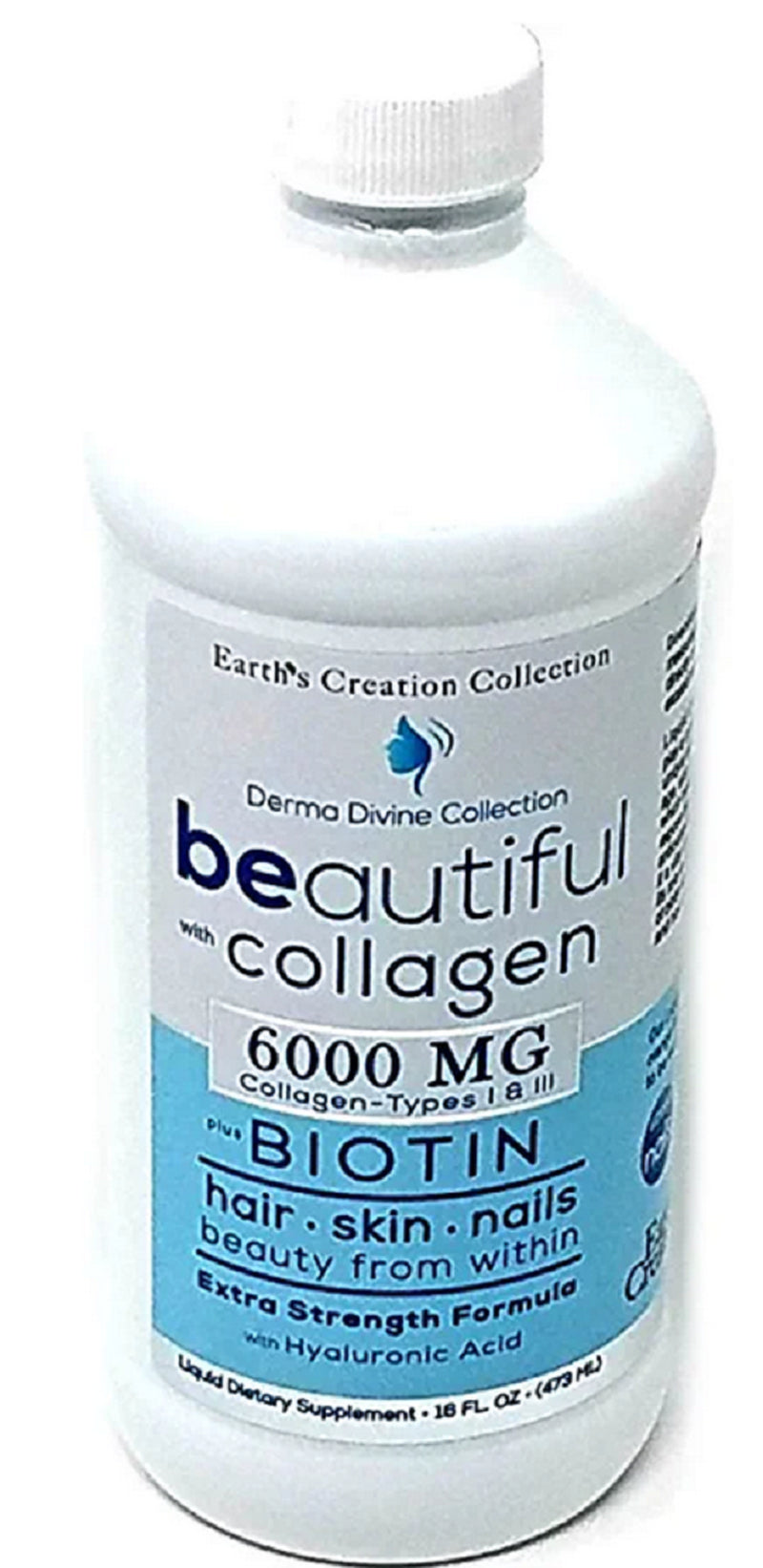 Liquid Collagen 6000MG with Biotin and Hyaluronic Acid for Hair, Skin & Nails