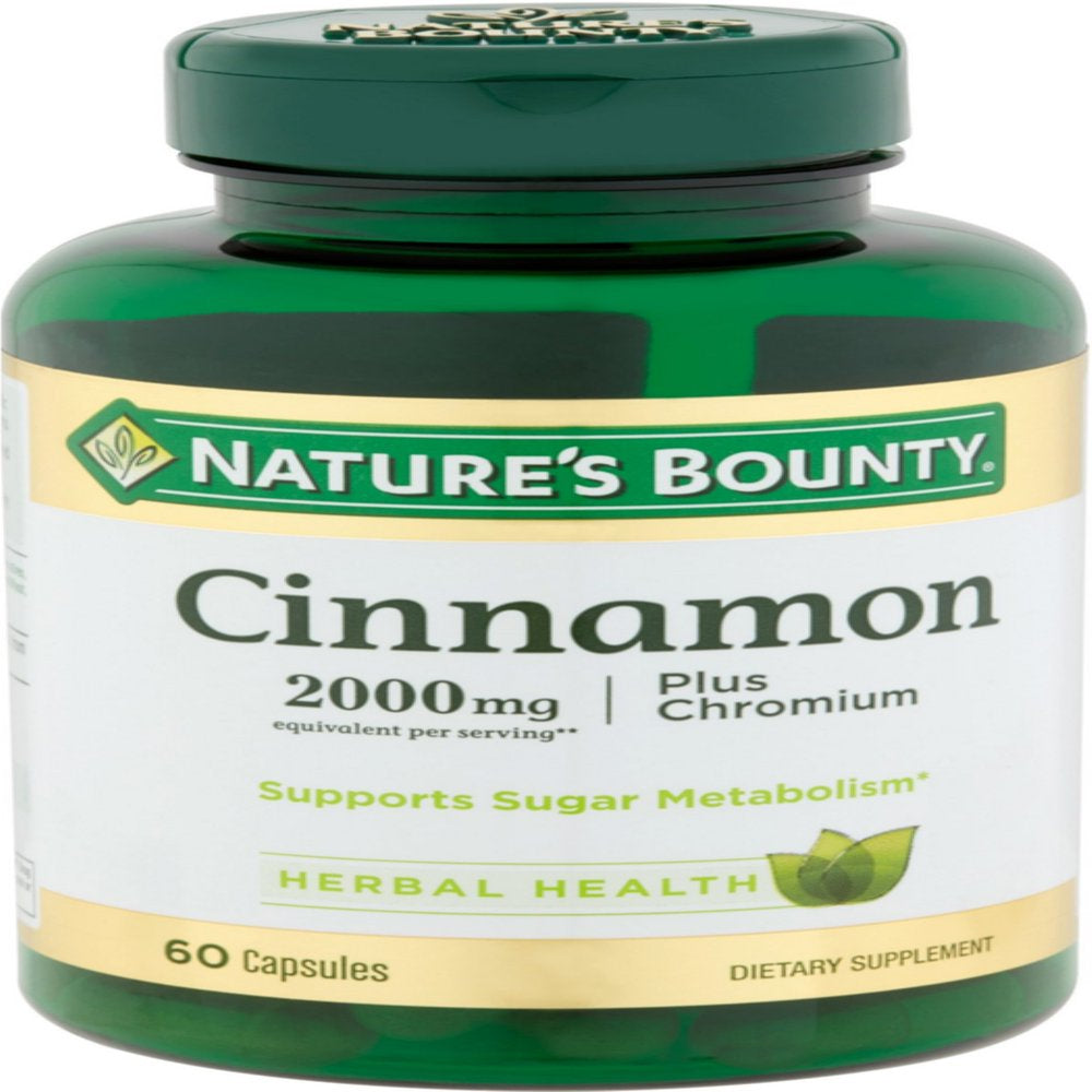 Nature'S Bounty Cinnamon 2000Mg plus Chromium, Dietary Supplement Capsules 60 Ea (Pack of 2)