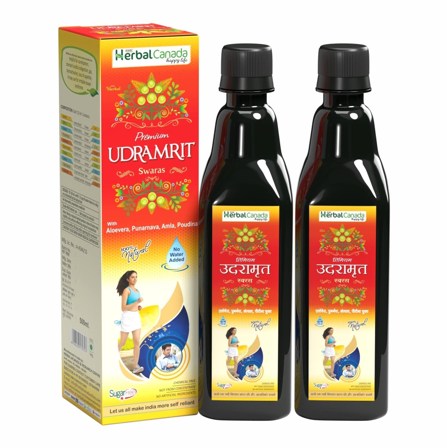 SPEC Udramrit Swaras | Pack of 2 | Helpful for Hyper Acidity, Gas, Constipation, Loss of Appetite | 100% Natural 1 LITRE