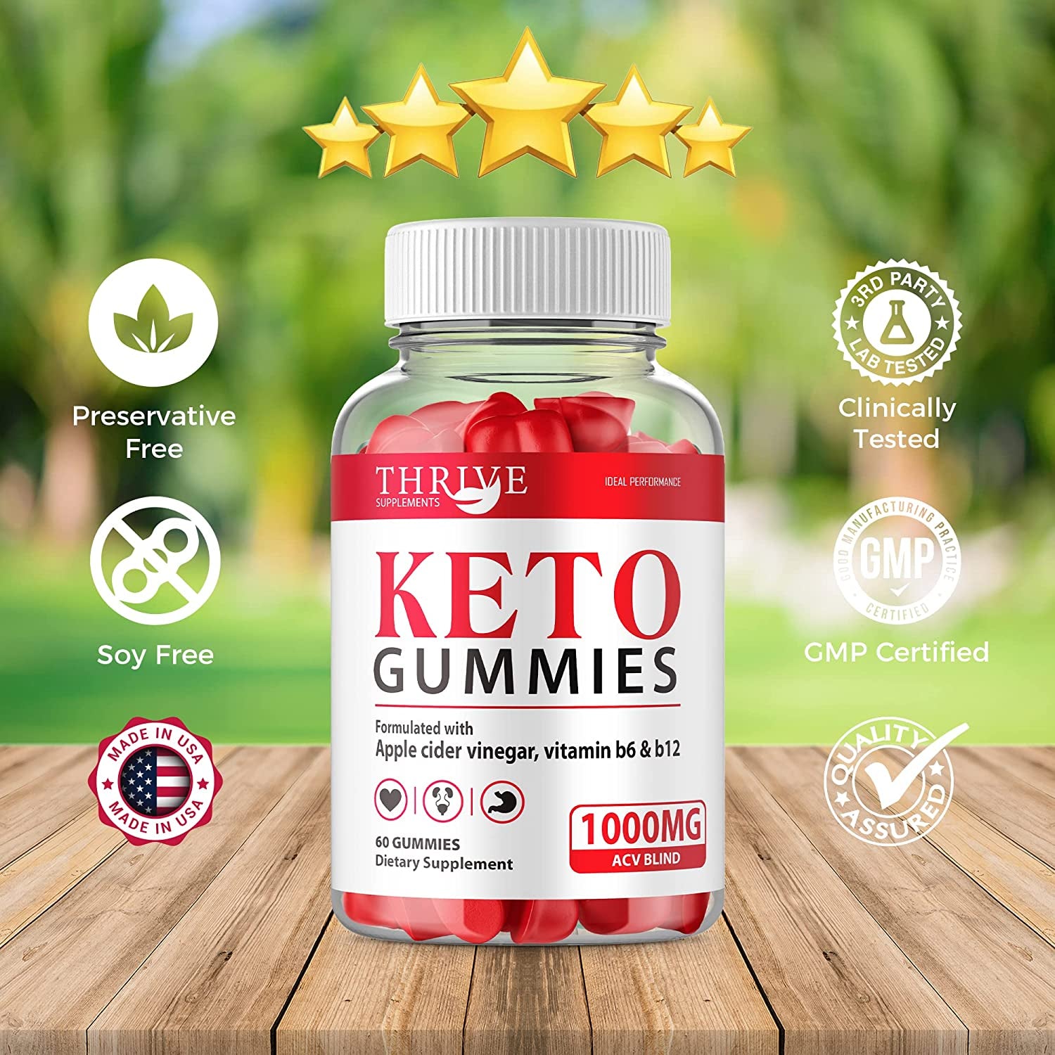 Thrive Ketos Gummies Thrive Ketos ACV Gummies Thrive Ketos Gummy Bears (60 Gummies)