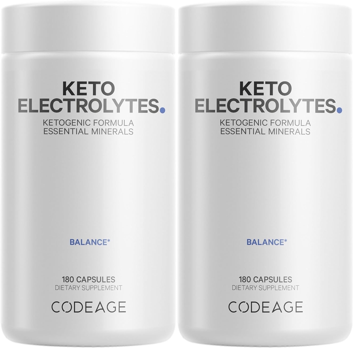 Codeage Keto Electrolytes Supplement – Vegan Electrolyte Tablets W Magnesium, Potassium, Calcium & Salt - Electrolyte Powder Salt Pills & Drink Hydration Supplements – Non-Gmo, Keto Diet - 2 Pack