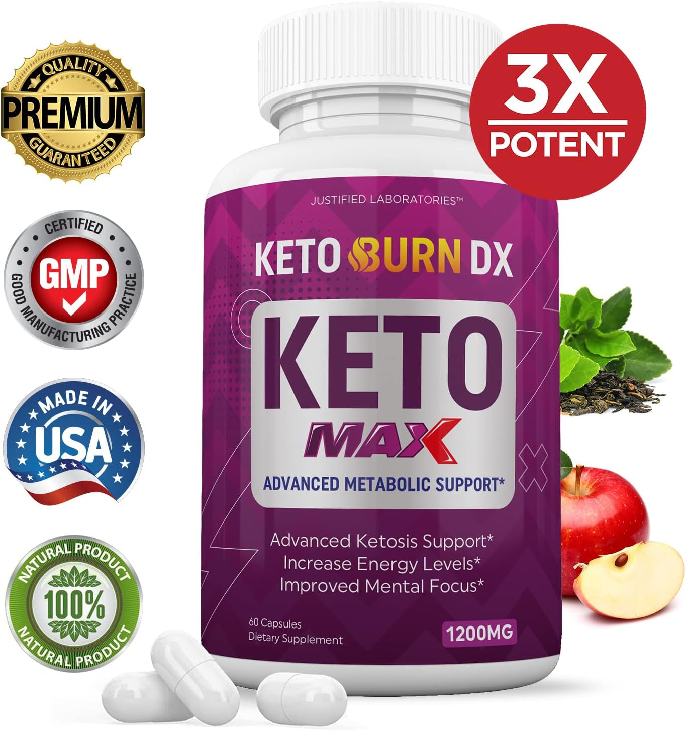 (10 Pack) Keto Burn DX Max Pills 1200MG Includes Includes Apple Cider Vinegar Gobhb Exogenous Ketones Advanced Ketosis Support for Men Women 600 Capsules