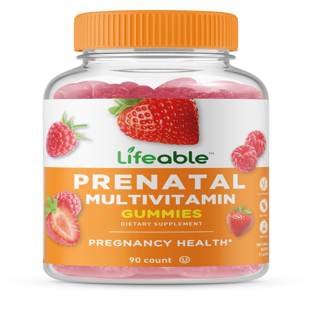 Lifeable Prenatal Multivitamin, with 12 Vitamins and Minerals, 90 Gummies
