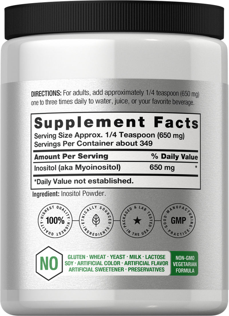 Inositol Powder 8 Oz | Vegan Supplement | by Horbaach