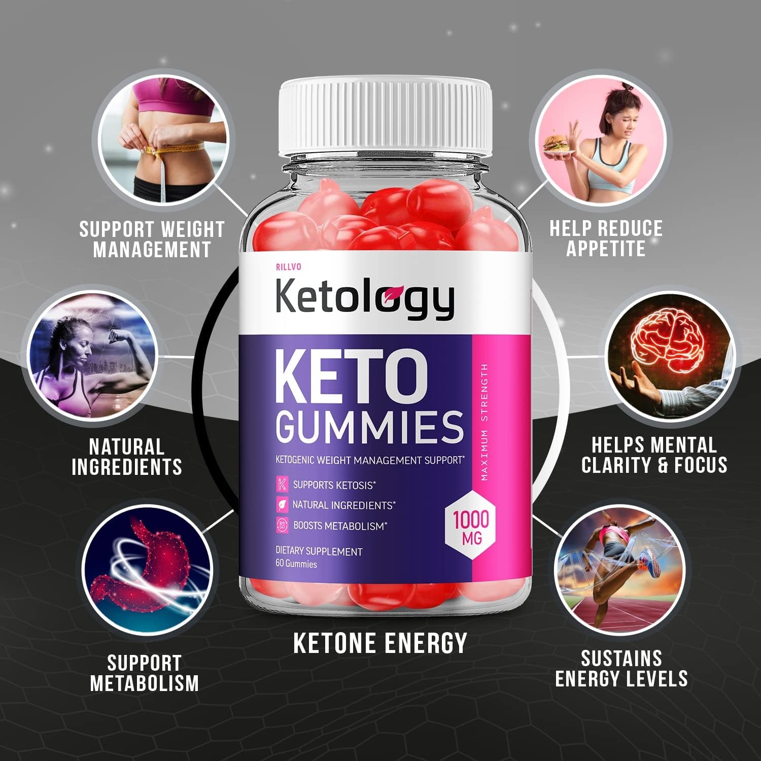 Ketology ACV Gummies - Advanced Formula Ketology Keto Apple Cider Vinegar Gummies (60 Gummies)