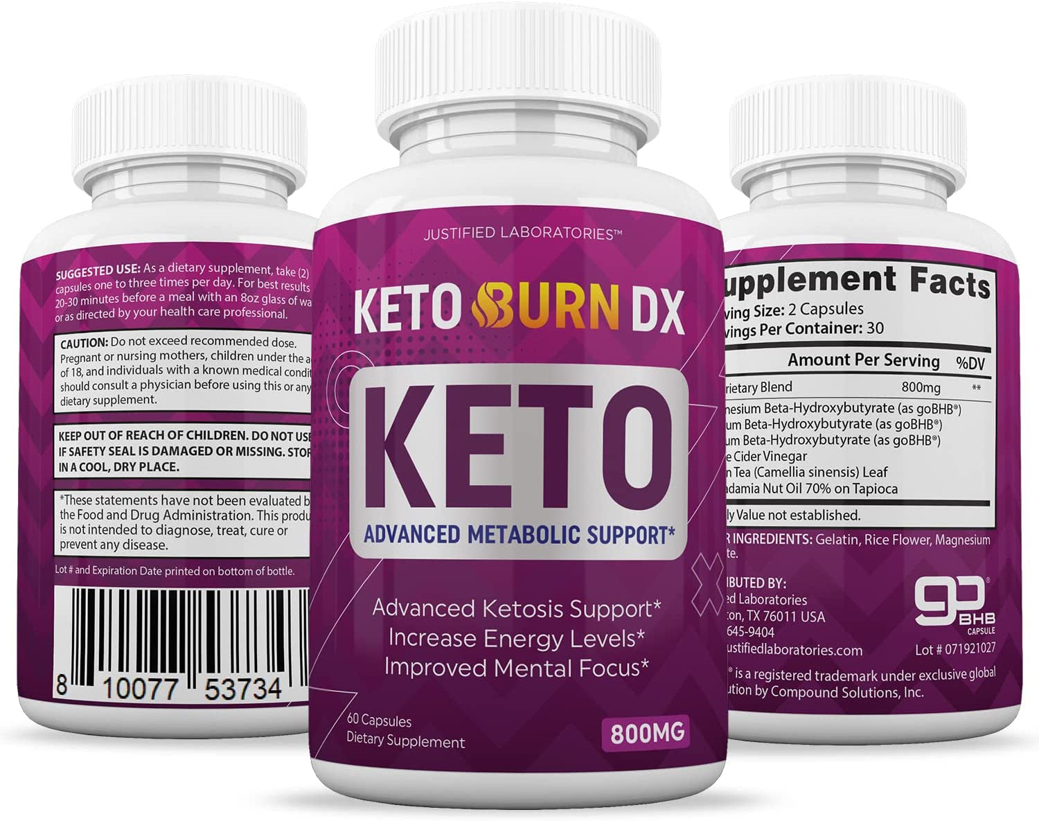 (2 Pack) Keto Burn DX Pills 800MG Includes Apple Cider Vinegar Gobhb Exogenous Ketones Advanced Ketosis Support for Men Women 120 Capsules