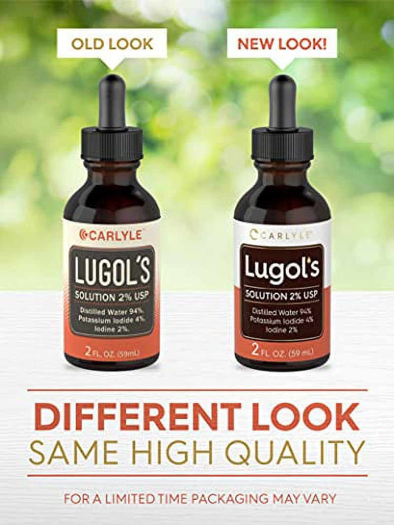 Lugols Iodine 2 Percent 2 Fl Oz Twin Pack | Potassium Iodide and Iodine Solution 2% Liquid Drops | by Carlyle