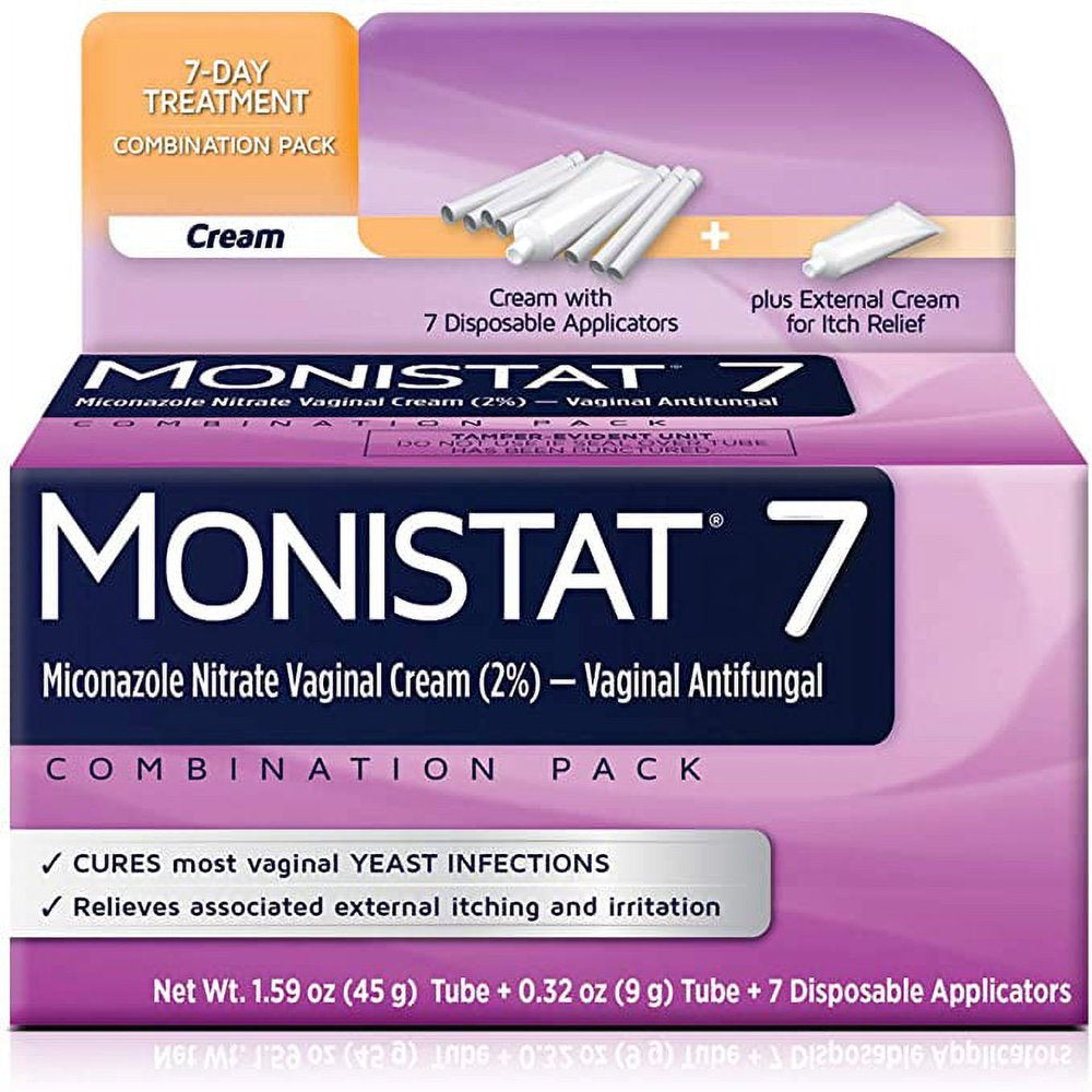 4 Pack Monistat 7 Vaginal Antifungal Cream with Disposable Applicators 1.59Oz Ea