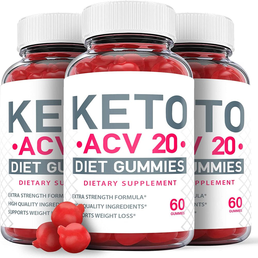 (3 Pack) Keto ACV 20 Gummies - Supplement for Weight Loss - Energy & Focus Boosting Dietary Supplements for Weight Management & Metabolism - Fat Burn - 180 Gummies