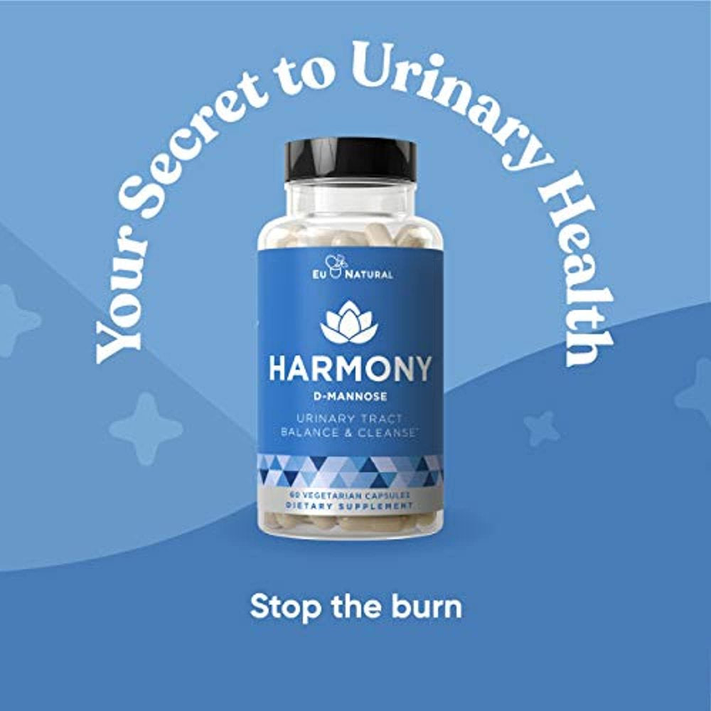 Urinary Harmony D-Mannose Supplement – Urinary Tract Health for Women – Potent Clinical-Strength Formula with D-Mannose and Hibiscus Cleanses and Flushes the Urinary System – 60 Fast-Acting Capsules