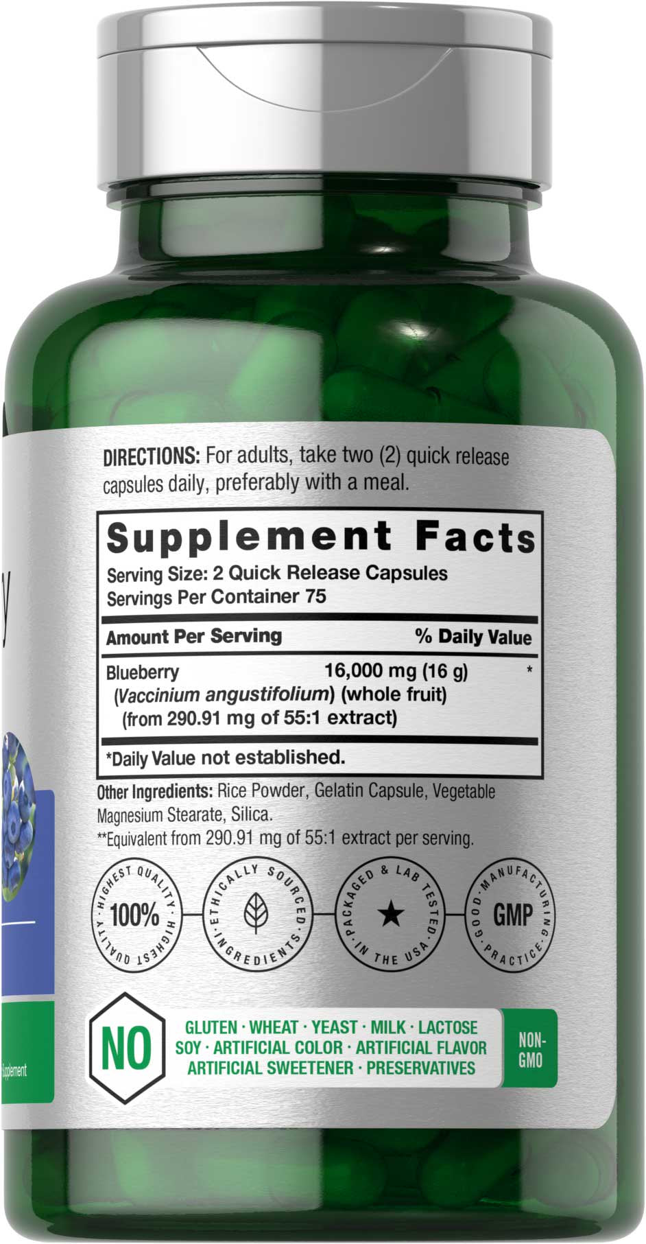Blueberry Extract 16000Mg | 150 Capsules | by Horbaach