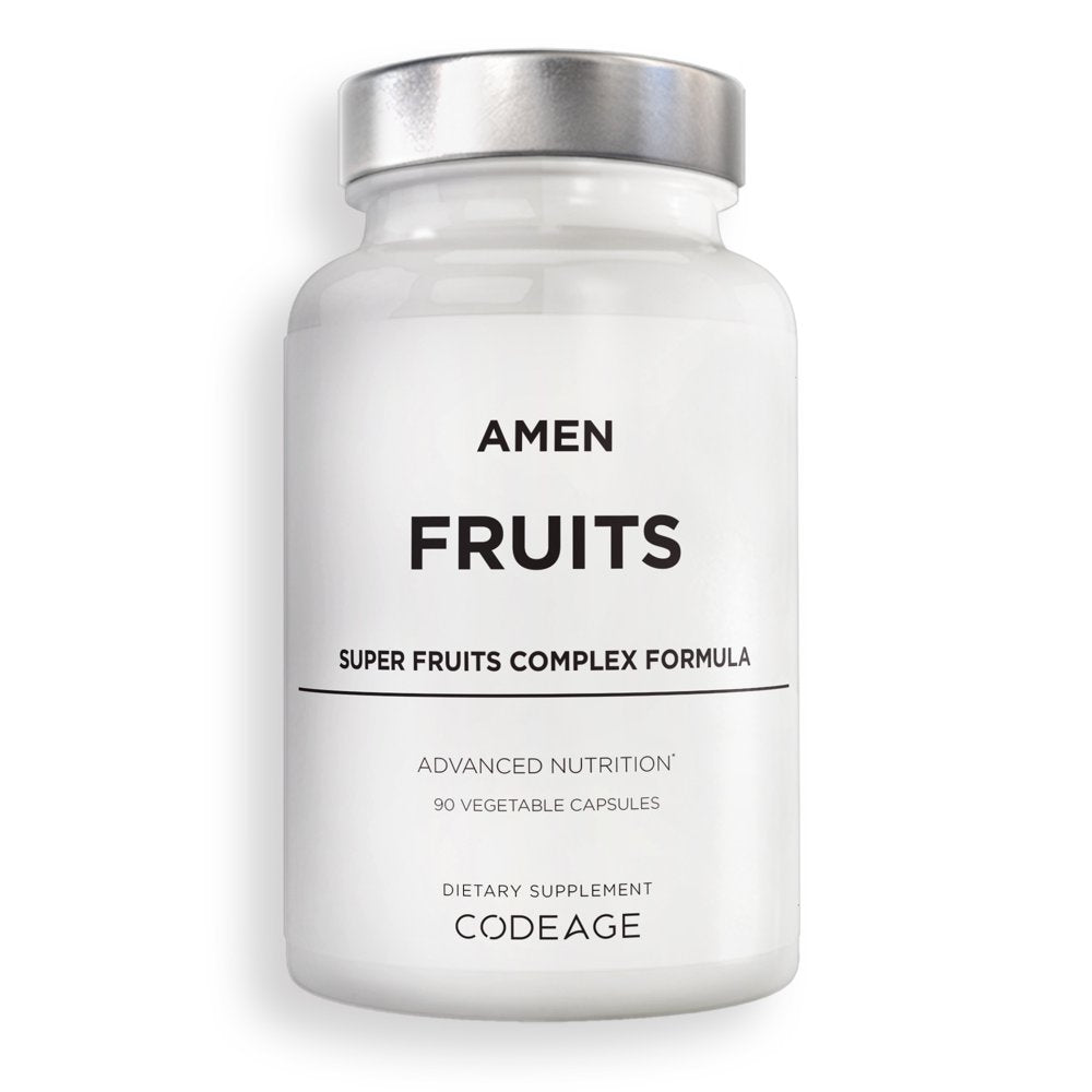 Amen Fruits, Daily Fruits Vitamins Supplements, Raw Whole Fruits Multivitamin Capsules, Vegan, 90 Ct