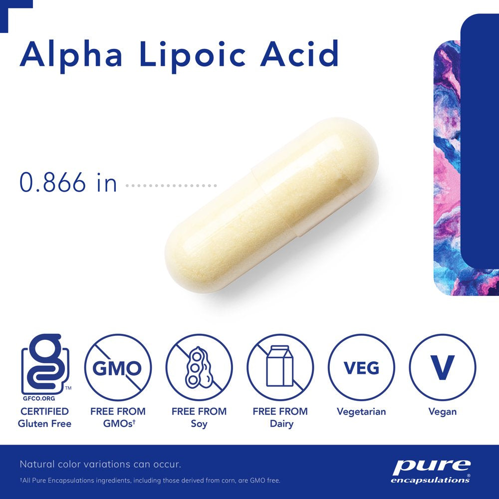 Pure Encapsulations Alpha Lipoic Acid 400 Mg | ALA Supplement for Liver Support, Antioxidants, Nerve and Cardiovascular Health, Free Radicals, and Carbohydrate Support* | 60 Capsules