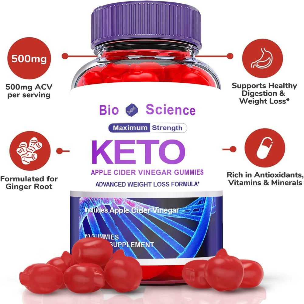 (1 Pack) Bioscience Keto ACV Gummies - Energy & Focus Boosting Dietary Supplements for Weight Management & Metabolism - Fat Burn - 60 Gummies