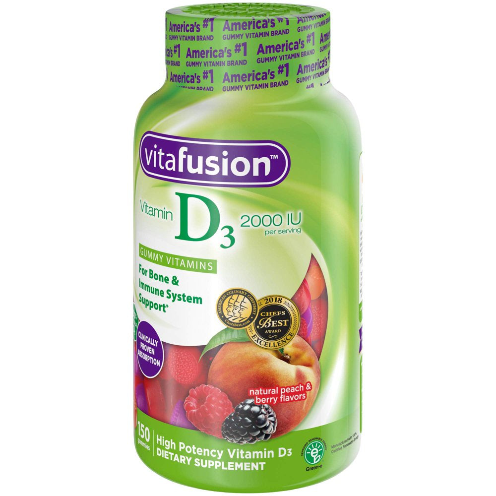 Vitafusion Vitamin D3 Gummy Vitamins, Assorted Flavors 2 Pack