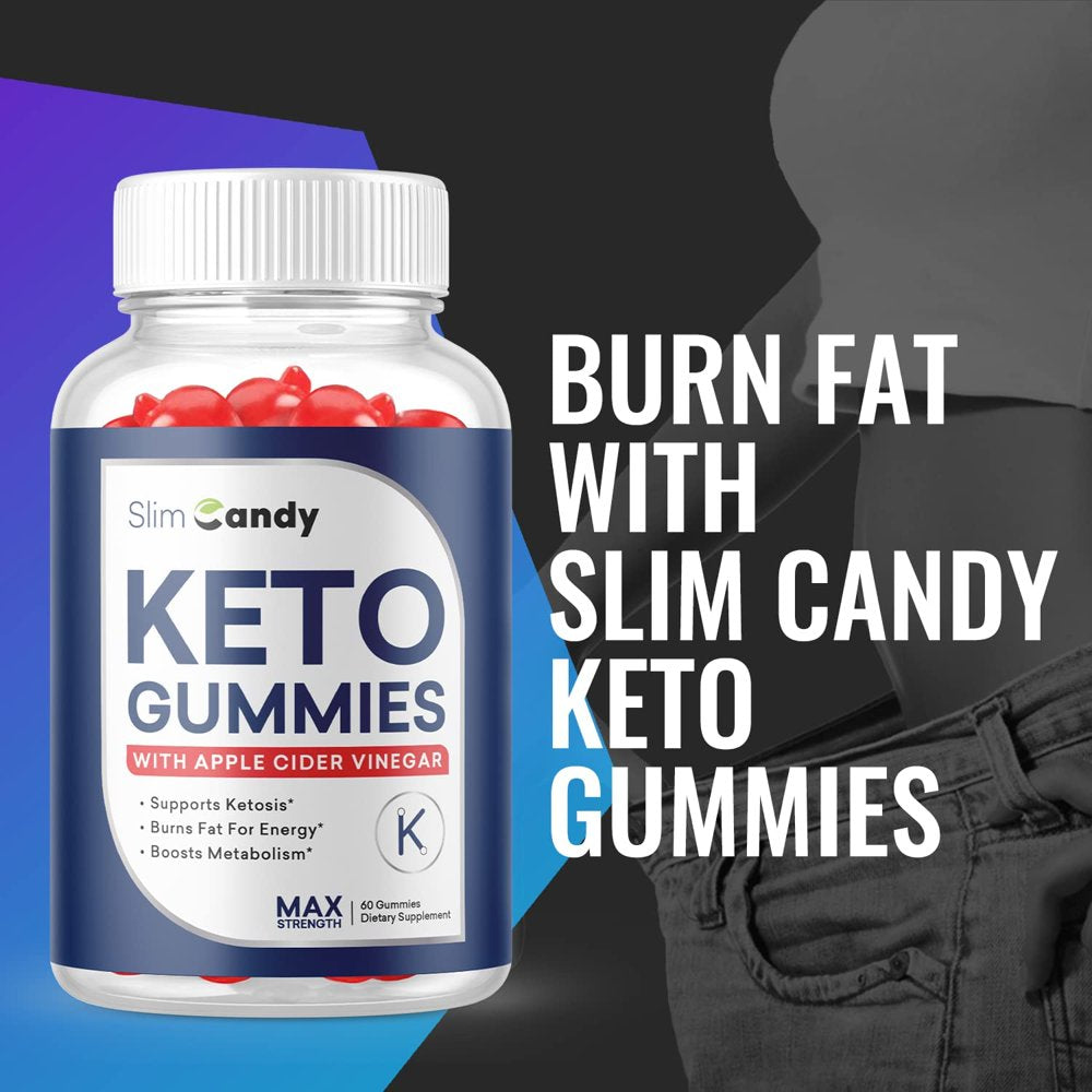 (2 Pack) Slim Candy Keto ACV Gummies - Supplement for Weight Loss - Energy & Focus Boosting Dietary Supplements for Weight Management & Metabolism - Fat Burn - 120 Gummies