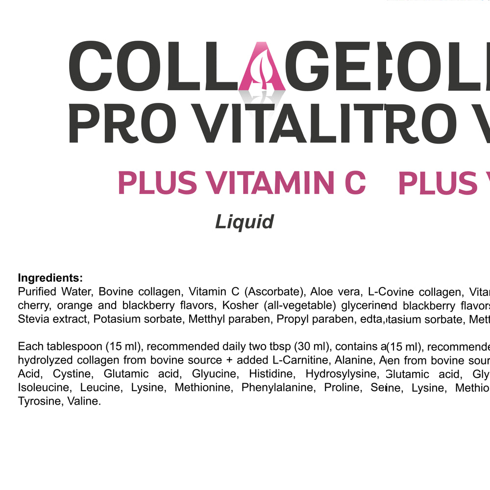 COLLAGEN LIQUID plus VIT C - Skin, Hair & Joint Health - Anti-Aging - 16 OZ