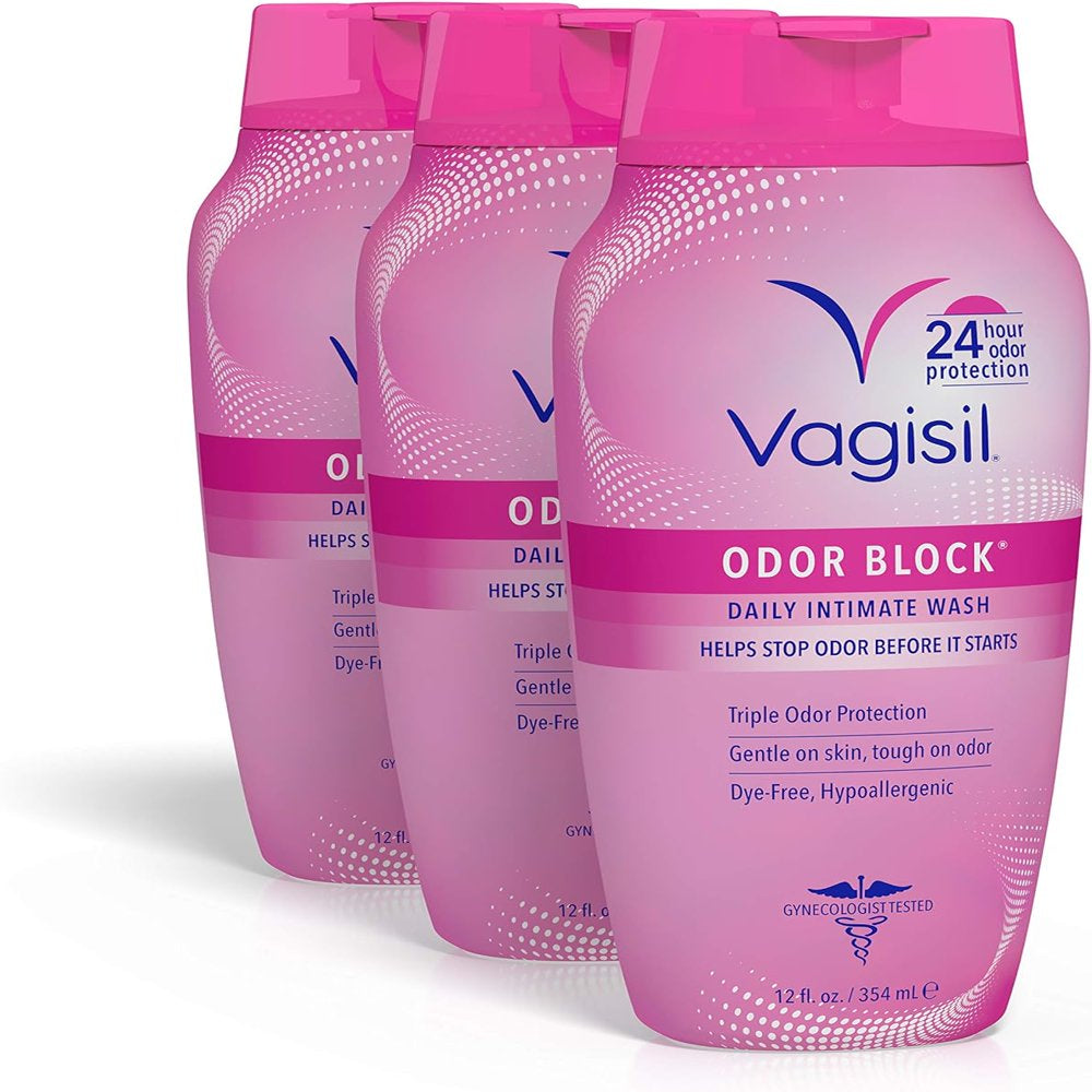 Vagisil Odor Block Daily Intimate Vaginal Feminine Wash, 12 Oz., 3 Pack