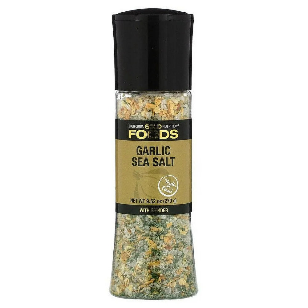 California Gold Nutrition, FOODS - Garlic Sea Salt Grinder, 9.52 Oz Pack of 2