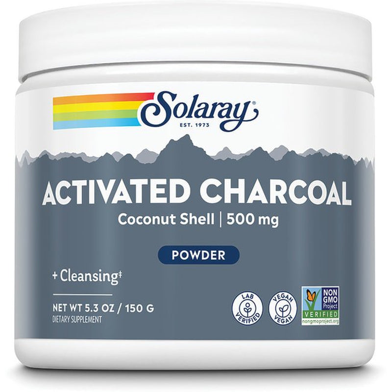 Solaray Activated Coconut Charcoal Powder 500 Mg | Healthy Inner Cleansing & Digestive Tract Support | 300 Servings