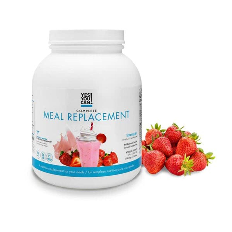 Yes You Can! Complete Meal Replacement - 15 Servings, 20G of Protein, 0G Added Sugars, 21 Vitamins and Minerals - All-In-One Nutritious Meal Replacement Shake (Strawberry)