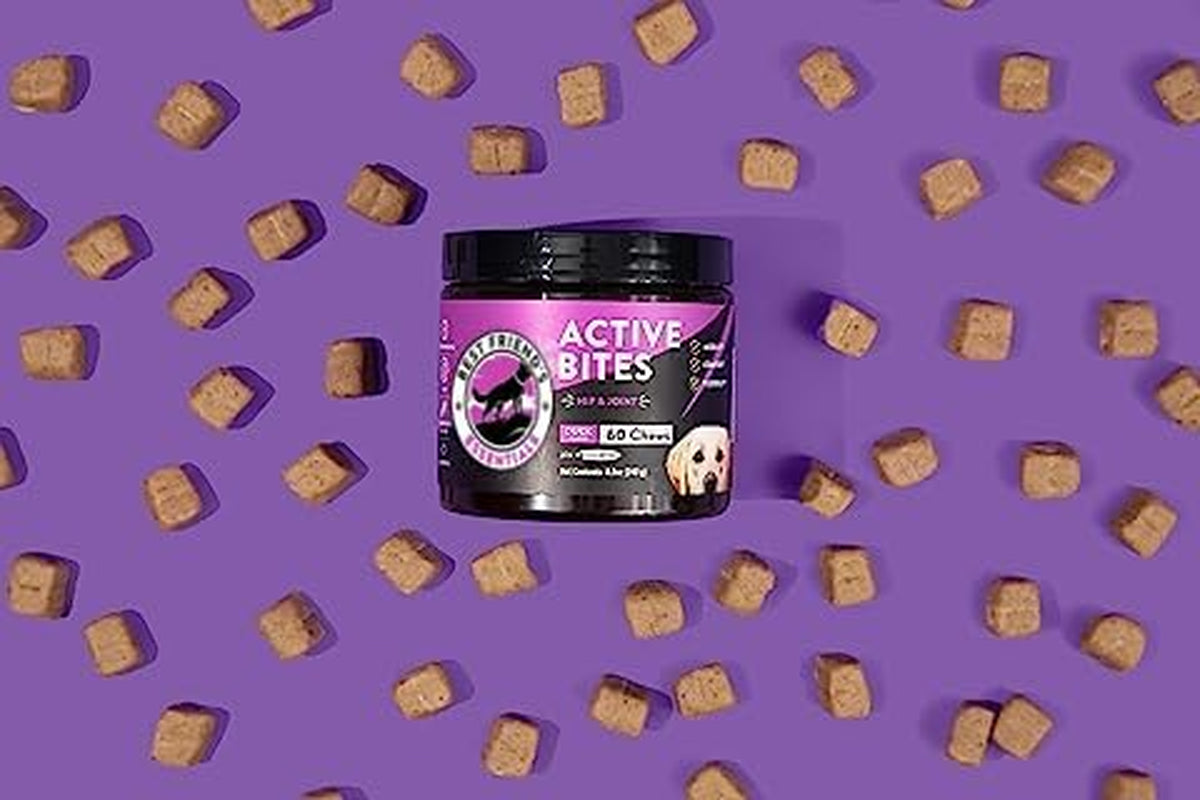 Active Bites - Joint and Hip Support Supplement- a Blend of Chondroitin, MSM, and Glucosamine in Each Tasty Chew - Small, Medium, and Large Dog Breed - Duck Flavor - by Best Friend'S Essentials