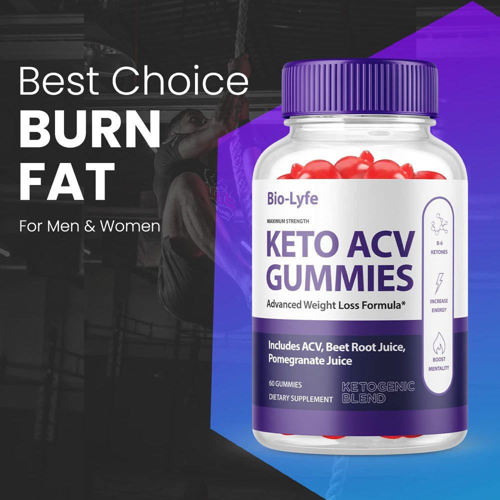 (5 Pack) Biolyfe Keto ACV Gummies - Energy & Focus Boosting Dietary Supplements for Weight Management & Metabolism - Fat Burn - 300 Gummies