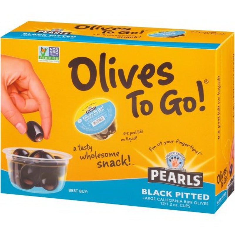 (Price/Case)Pearls Olives to Go Black Ripe Olive Cups, 1.2 Ounces, 8 per Case