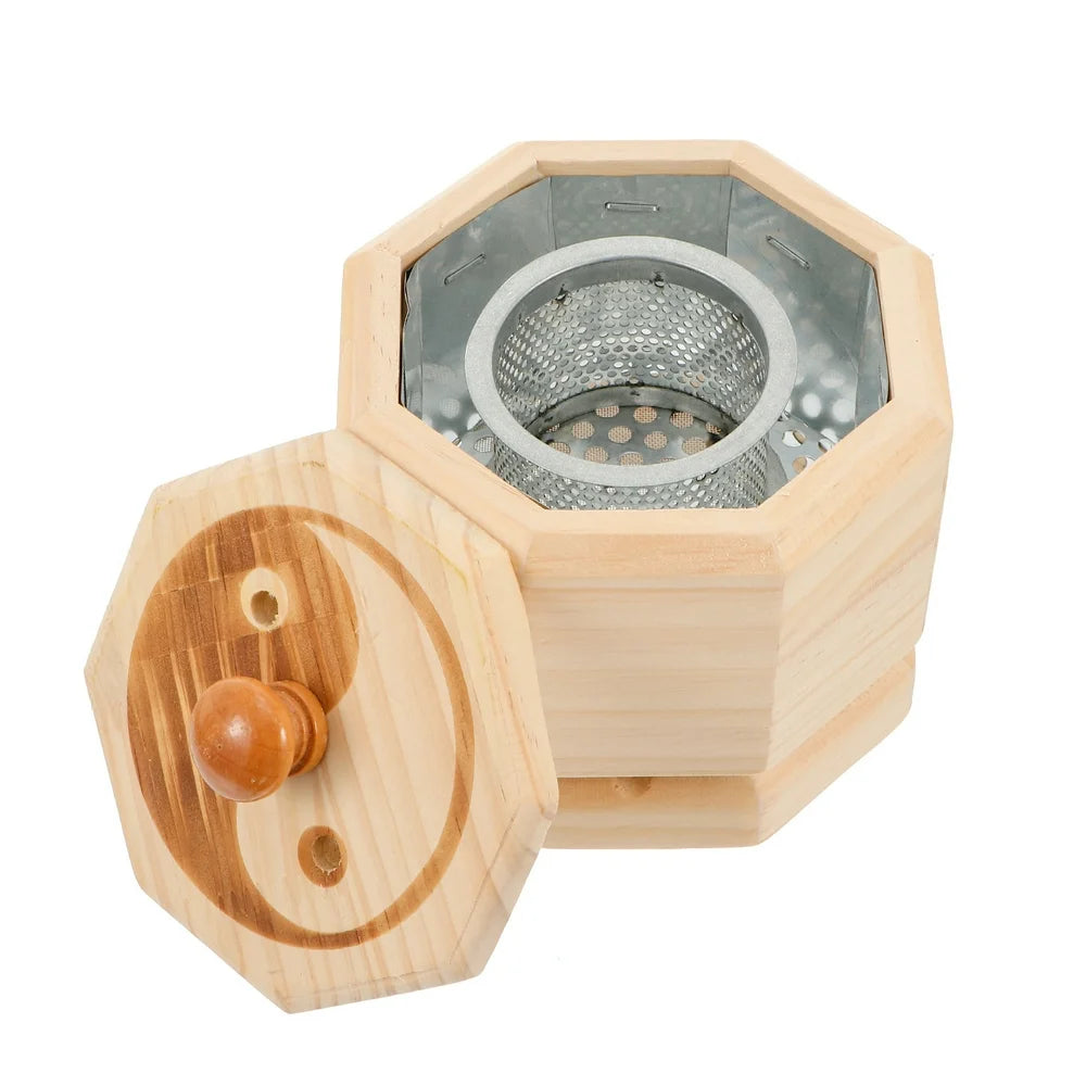 NUOLUX Moxa Box Moxibustion Burner Wood Naval Bamboo Portable Acupuncture Massager Stick Cone Roller Heating Cupping