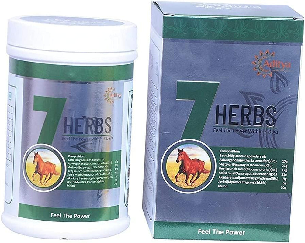 BETT Aditya Natural AYURVEDIC Energy Booster Powder Medicine - 7 Herbs Feel the Power - Aditya Ayurvedic Pharmacy