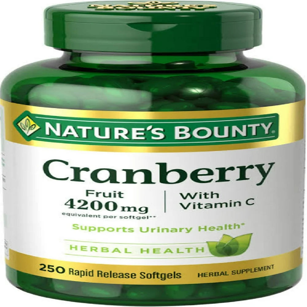 Nature'S Bounty Cranberry with Vitamin C 4200 Mg, 250 Softgels (Pack of 2)