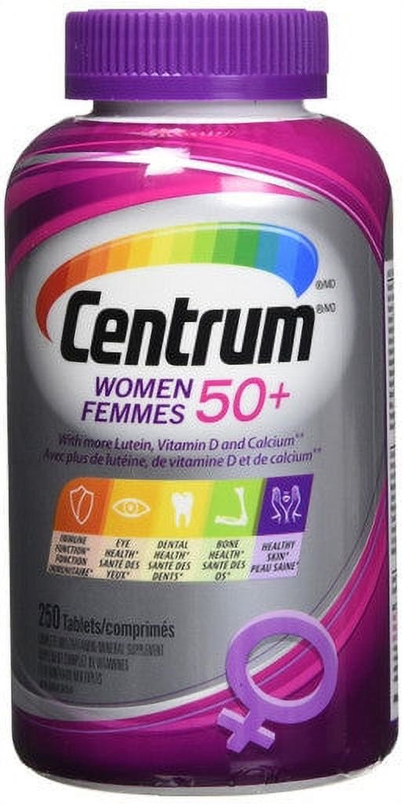 Centrum Multivitamin/Mineral Supplement for Women 50+, 250 Tablets