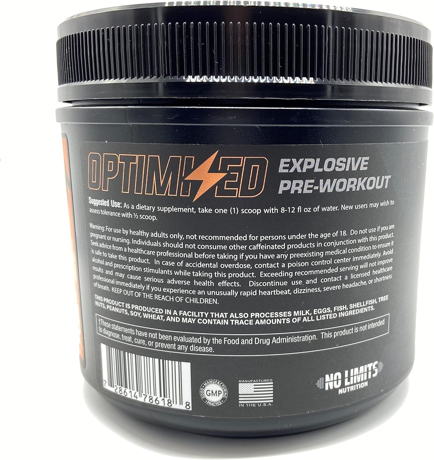 "Optimized" Blue Razz Pre-Workout Powder / Massive Pumps / Increase Muscle Mass, Strength & Focus / Beta Alanine + L-Citrulline + Betaine Anhydrous + Creatine + Caffeine Anhydrous / 30 Servings