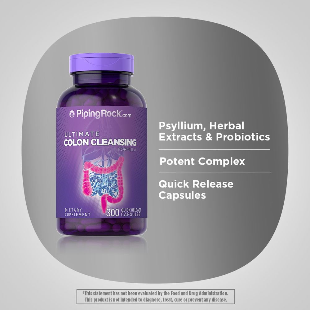 Ultimate Colon Cleanser | 300 Quick Release Capsules | Non-Gmo, Gluten Free | by Piping Rock