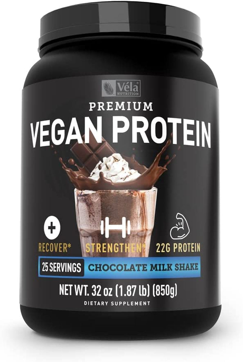 Véla Vegan Plant Protein Chocolate | 25 Servings with Vegan Bcaas Greens and Plant Protein