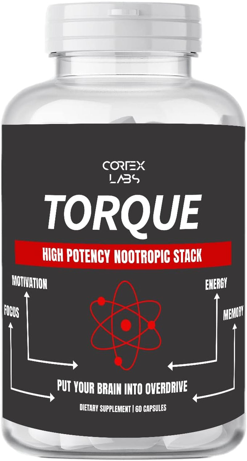 Torque Nootropic Stack - High Potency Nootropic Stack for Brain Energy, Focus, Motivation, Memory and Mental Performance