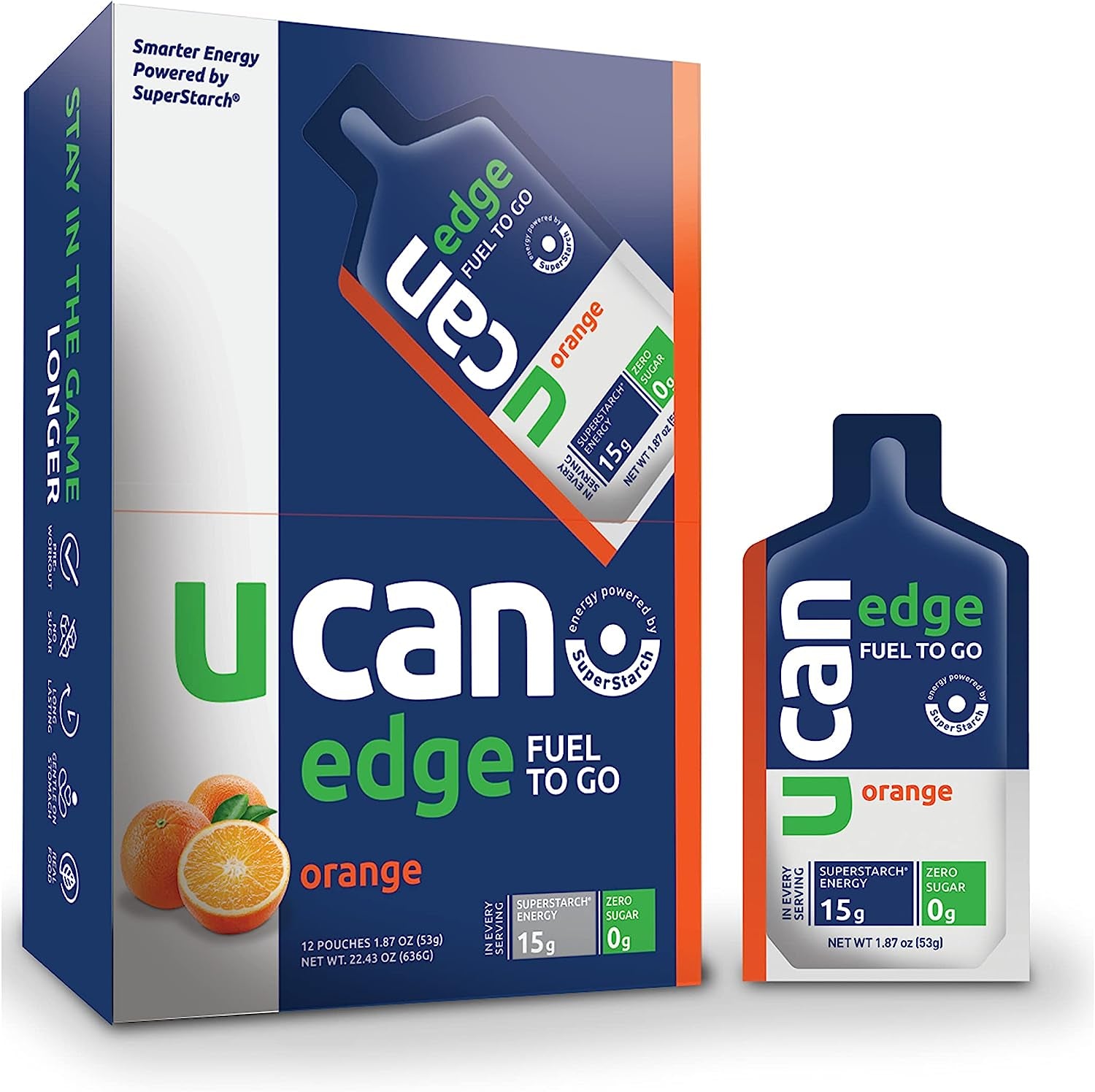 UCAN Orange Edge, Strawberry Banana Edge, & Almond Butter Bundle - Great for Running, Training, Fitness, Cycling, Crossfit & More | Sugar-Free, Vegan, & Keto Friendly Energy Supplement