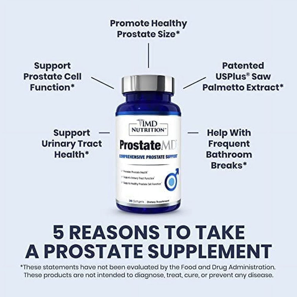 1MD Nutrition Prostatemd Saw Palmetto Prostate Support Supplement - Support for Urinary Tract and Frequent Bathroom Urges | 60 Day Supply (2-Pack)