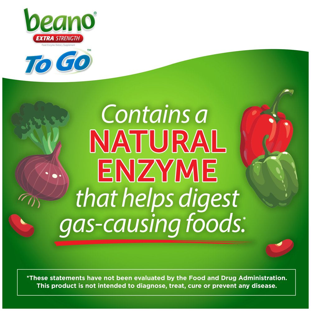 Beano to Go, Gas Prevention and Digestive Enzyme Supplement, 12 Count