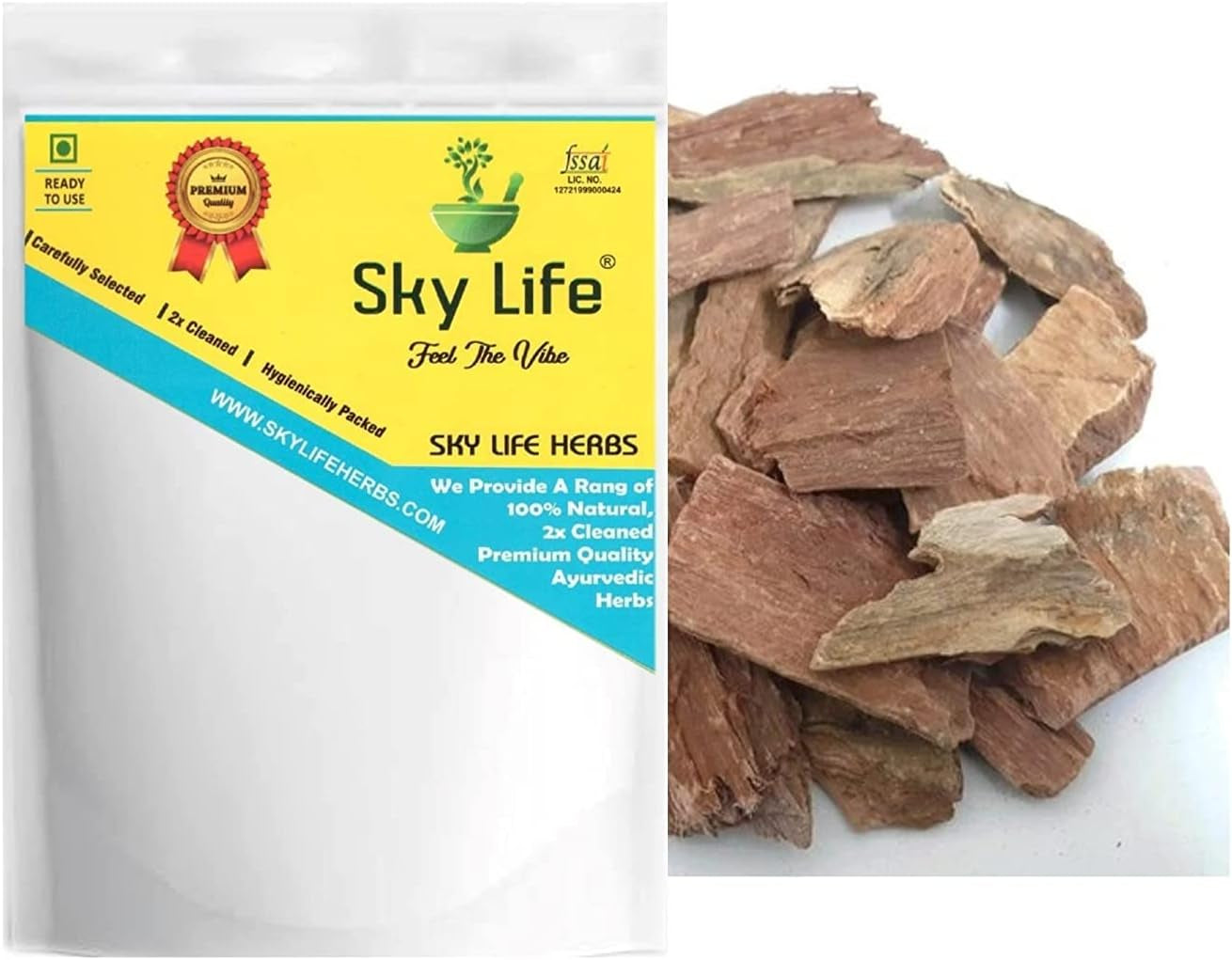 TYU Sky Life Arjuna Bark - Arjun Ki Chaal - Terminalia Arjuna - Arjun Chaal - Arjuna Chaal - Marutham Pattai - Arjunolic Myrobalan - Arjuna Bark - 400Grm