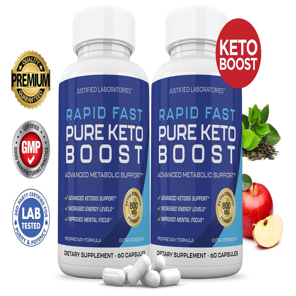 (2 Pack) Rapid Fast Pure Keto Advanced BHB Boost Ketogenic Supplement 120 Capsules